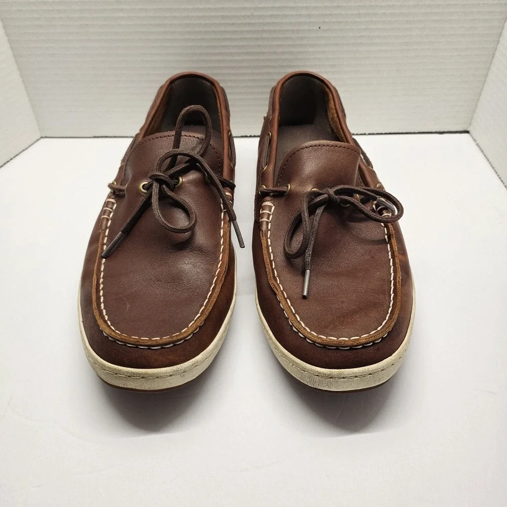 Cole Haan Shoes Mens 12 M Brown Leather Boat Moc Toe Casual Comfort Nautical